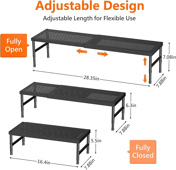 HI NINGER Expandable adjustable stackable kitchen organizer, Spice Racks - Image 2