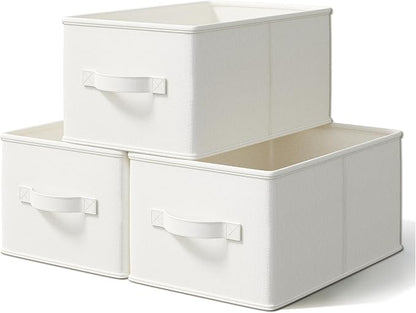 3 Pack Fabric Storage Bins for Shelves | 14¾" L*10¼" W*8¼" H Closet Storage by LaySpace-YourRoomOrganizer