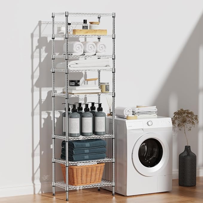 IZEUK 8 Tier Adjustable Metal Storage Shelving Unit, Heavy Duty Standing Rack - Image 7