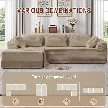 Korser 108" L-Shaped Modular Sectional Sofa - Image 3