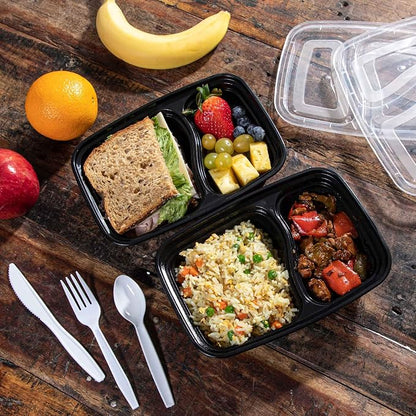 Meal Prep Container Reusable 2 Compartment - Image 4