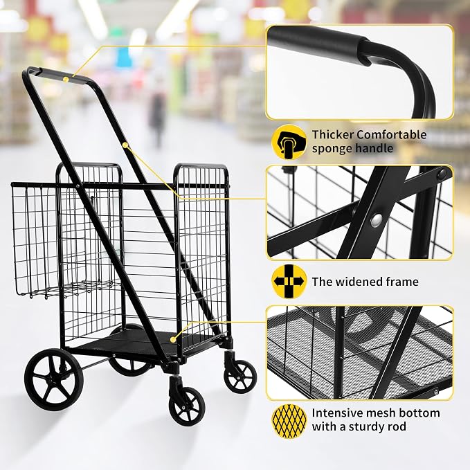 BIEAMA Folding Shopping Cart - Image 5