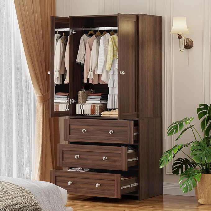 VOWNER 71" Tall Armoire Wardrobe Closet - Image 3