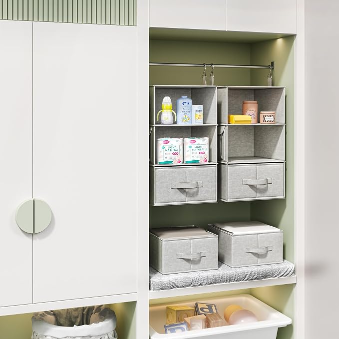 2 Pack 3-Shelf Hanging Closet Organizer - Image 6
