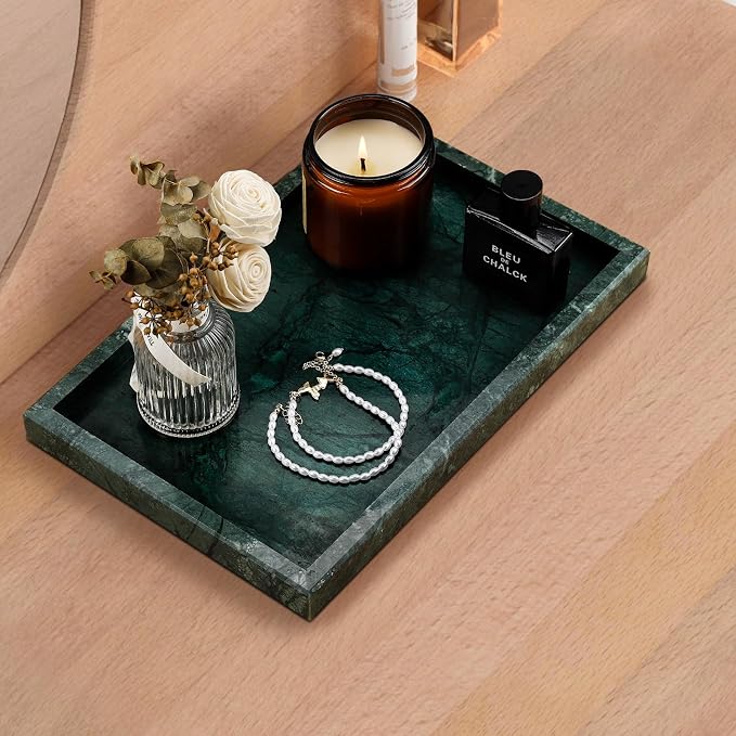 Real Natural Marble Tray for Bathroom, Kitchen and Desktop, Rectangle Genuine - Image 5