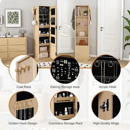 Montary 360° Rotating Makeup & Jewelry Cabinet - Image 6