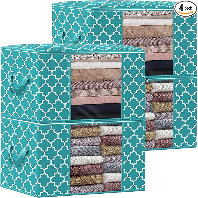 WISELIFE Storage Bags 100L 4-Pack Large Blanket Clothes Organization and by WiseLife