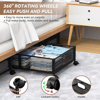 PHINOX Under Bed Storage with wheels, Under the Bed Storage Containers - Image 3