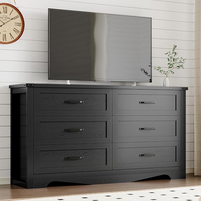 6-Drawer Dresser for Bedroom, Modern Wooden Chest of Drawers - Image 7
