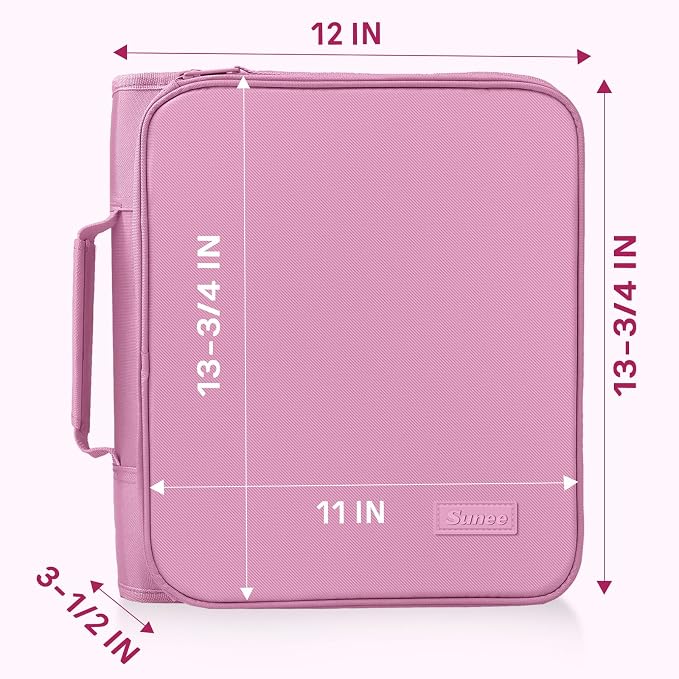 SUNEE Zippered Binder Bag with Handle, 2-Inch 3-Ring O-Ring, 500-Sheet Capacity - Image 6