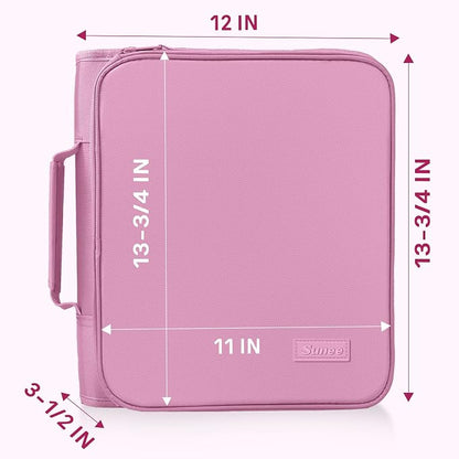 SUNEE Zippered Binder Bag with Handle, 2-Inch 3-Ring O-Ring, 500-Sheet Capacity - Image 6