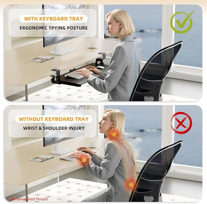 ERGOMAKER Keyboard Tray Under Desk, Pull Out Keyboard Tray - Image 7