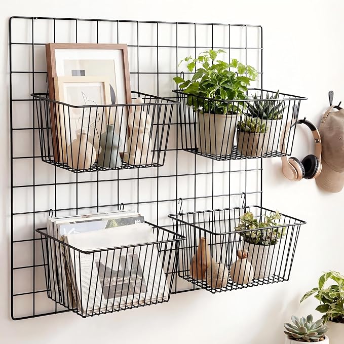 4pcs Hanging Wire Basket Set - Image 6