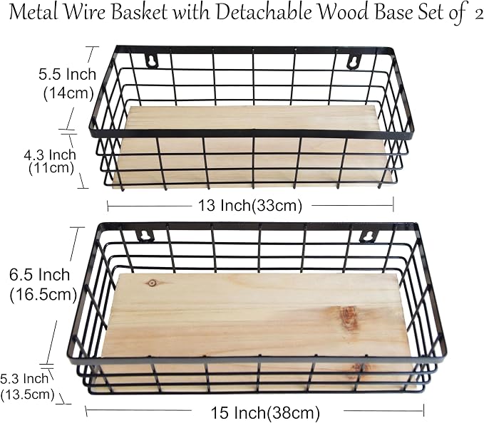 Metal Wire Basket for Kitchen Cabinets, Farmhouse Hanging Basket - Image 2