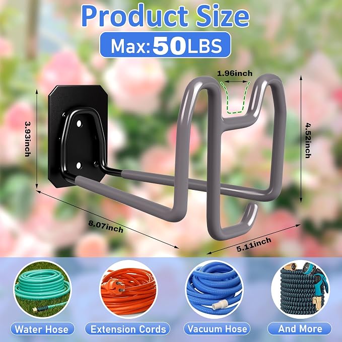 2pcs Garden Hose Holder with Tool Hook - Image 7
