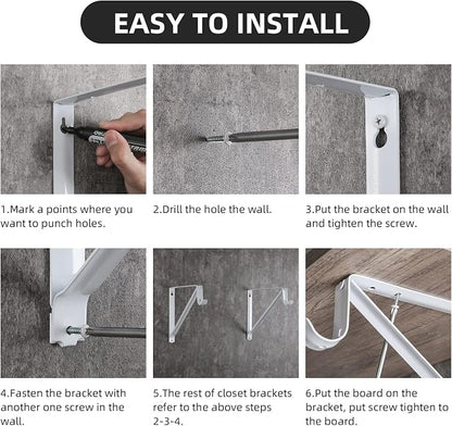 Closet Rod Brackets 11x9.5in, 4 Pack Closet Shelf Brackets, Wall Mounted - Image 6