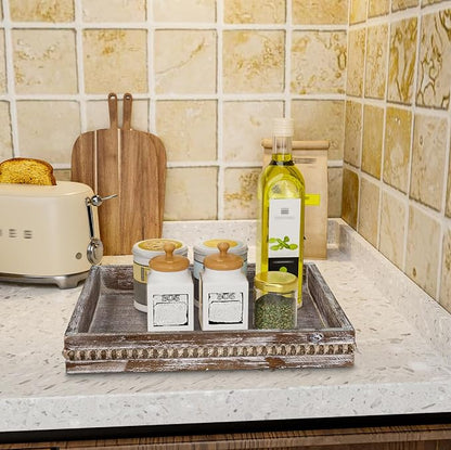 MAONAME Wood Serving Tray, Farmhouse Wooden Tray - Image 6