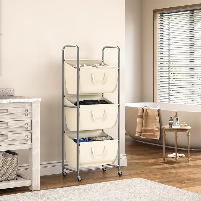 ELYKEN 120L Vertical Rolling Laundry Hamper - Image 9