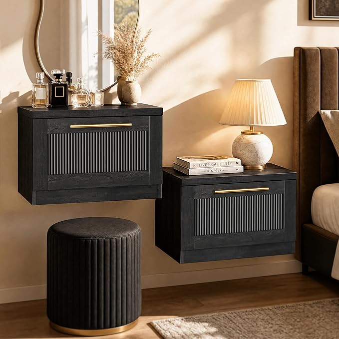 ModernMate Set of 2 Floating Nightstands, Wall Mounted Bedside Tables by ModernMate