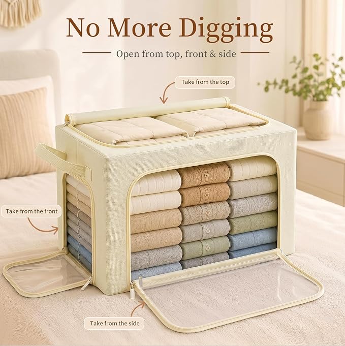 GoMaihe 3 Opening Clothes Storage Bins - Image 2