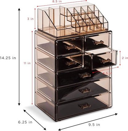Sorbus Acrylic Makeup Organizer Set, 7-Drawer Vanity & Countertop Cosmetic - Image 4