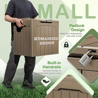Homall 31 Gallon Resin Deck Box Waterproof Outdoor Storage Lockable Indoor - Image 2