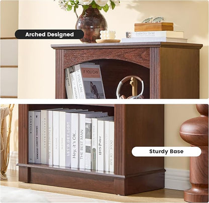 Small Bookshelf, 3 Tier Bookcase and Kids Bookshelf, Cherry Storage Cabinet - Image 6