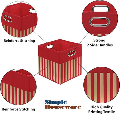 Simple Houseware 13-Inch Collapsible Fabric Cube Storage Bin - Image 2