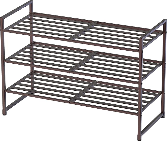 Simple Houseware 3-Tier Stackable Metal Panel Shoes Rack by SimpleHouseware