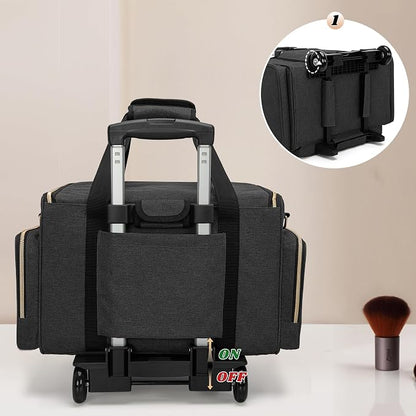 LUXJA Rolling Makeup Case with 3 Removable Pouches and 1 Makeup Brush Bag - Image 5