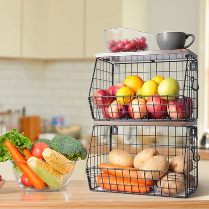 Mefirt 2pcs Fruit Basket Kitchen Storage Basket - Image 7