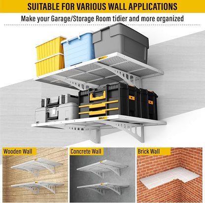 2Pack 2x3ft Adjustable Metal Garage Wall Shelving Heavy Duty Garage Storage - Image 6