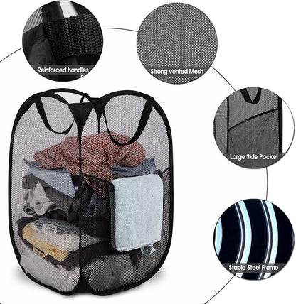 BATTOO Deluxe Strong Mesh Pop up Laundry Hamper Basket - Image 3