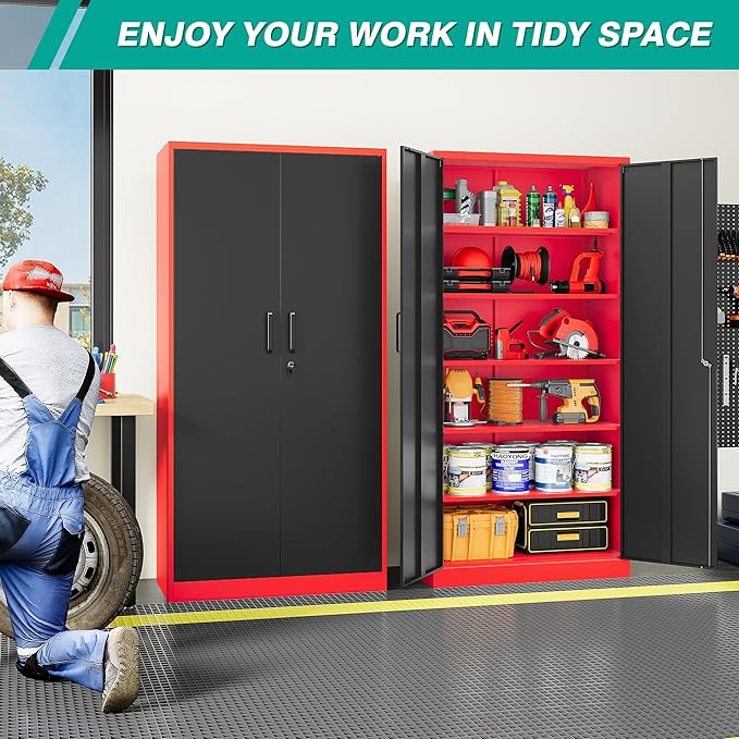 SISESOL Wide & Deep Metal Storage Cabinet - Image 2