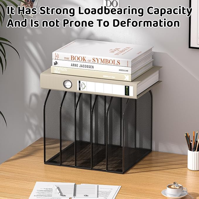 Black 5-Section File Folder Organizer - Image 4