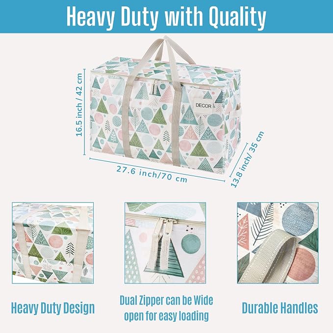 VENO 4 Pack Moving Bags and Large Christmas Storage Bins - Image 3
