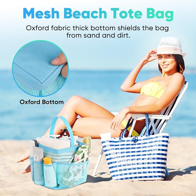 EUDELE Mesh Shower Caddy Portable, 8-Pocket Large Capacity, Quick Dry, Easy - Image 5