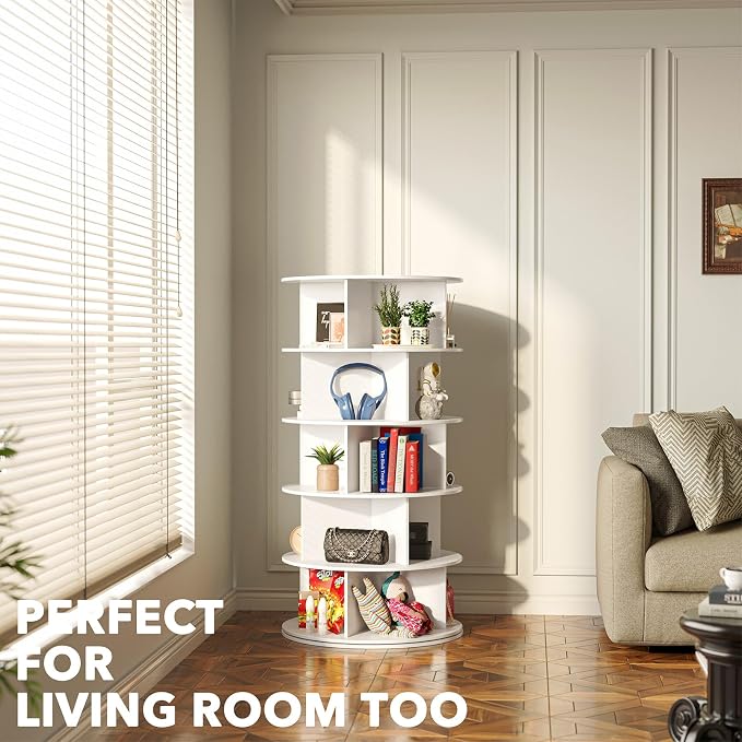 SpaceAid Cross Style 5-Tier Rotating Shoe Organizer, Spinning Shoe Rack Tower - Image 6