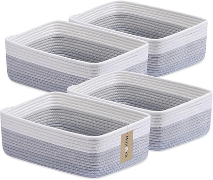 Large Shallow Organizing Baskets 15x11x5.1 Inches by MiniArkStorageBasketsHome