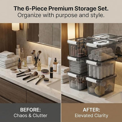 6 Quart Stackable Plastic Storage Bins - Image 4