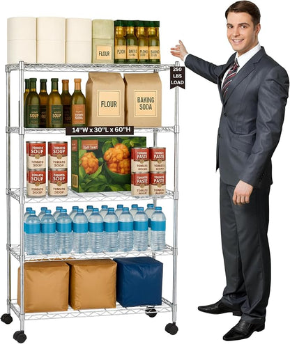Displays By Jack 5 Tier Heavy Duty Wire Shelving Unit Storage Rack by DisplaysByJack