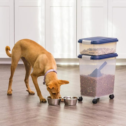 IRIS USA Dog Food Storage Container 30 lb + 11 lb, Stackable Combo Set - Image 2