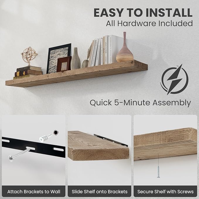 Solid Wood Floating Shelves - Image 5