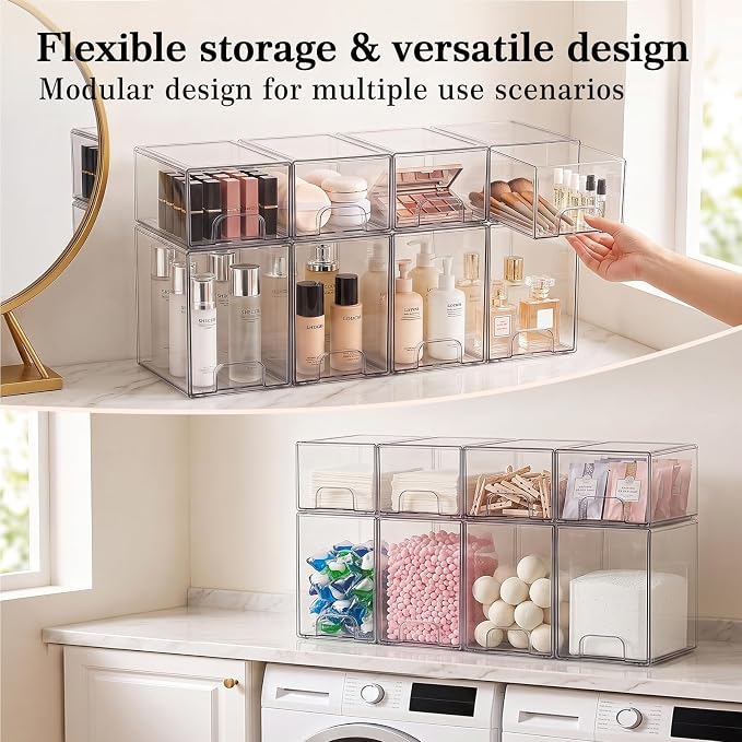 Clear Stackable Storage Drawers: Baby Bottle Storage Organizer, Acrylic Bottles - Image 4