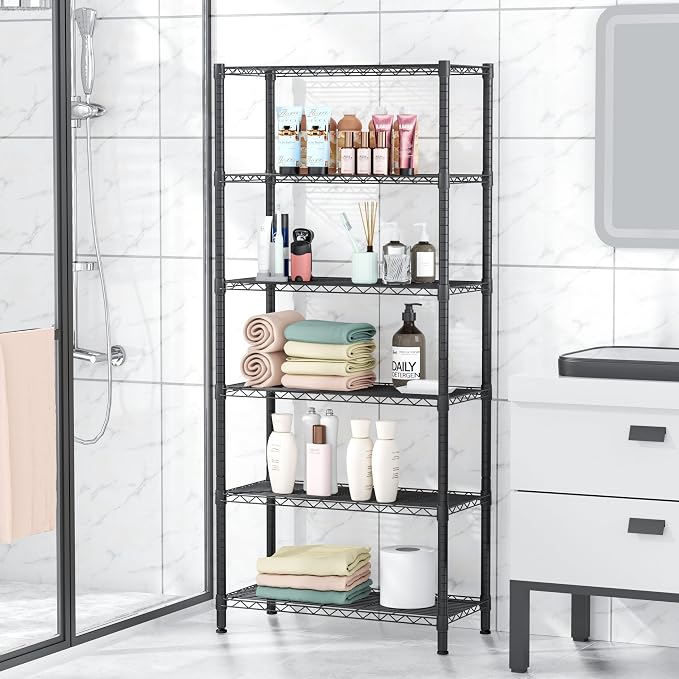 6 Tier Adjustable Storage Shelves, Heavy Duty Metal Utility Shelf 900LBS - Image 7