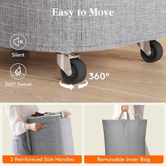 Lifewit 105L Plastic Laundry Basket - Image 2