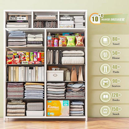 EnHomee 52.2" H White Dresser for Bedroom, Vertical Storage Tower, Anti-Tip | - Image 4