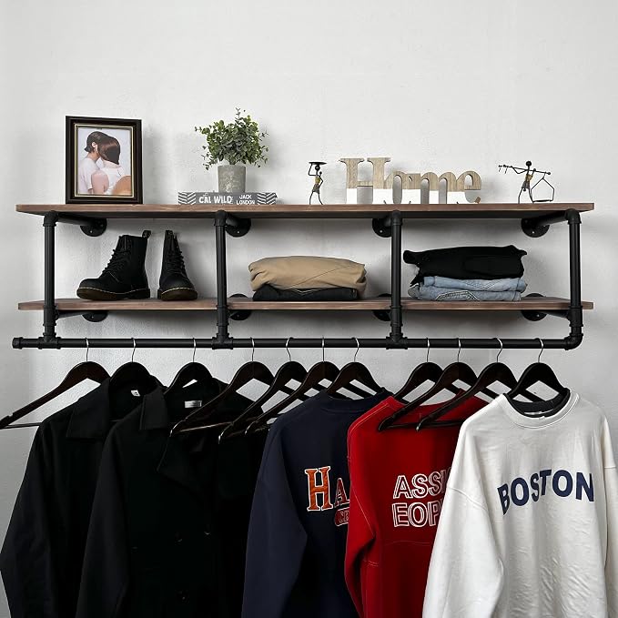 60In Industrial Pipe Clothing Rack - Image 8