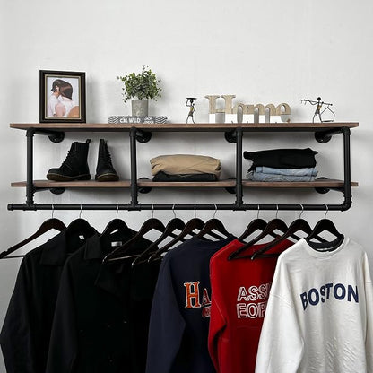 60In Industrial Pipe Clothing Rack - Image 8