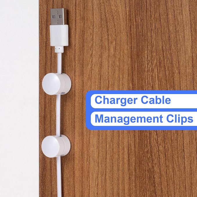 3 Sets Charger Holders for Cords, Adhesive Metal Cord Clips, Cable Management - Image 4